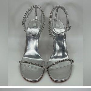 Christian Louboutin So Me Spike 100 Metallic Leather Sandals